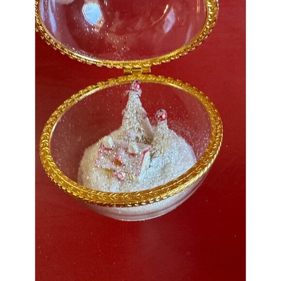 Vintage Glass Snowman Ornament Open Front Winter Scene Inside Christmas Decor - Picture 3 of 8